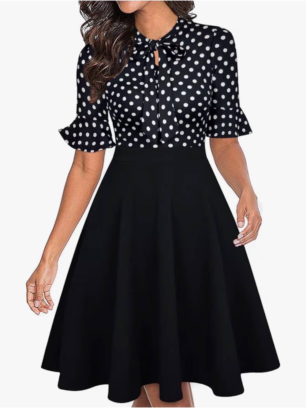 Polka Dot Fit and Flare Dress